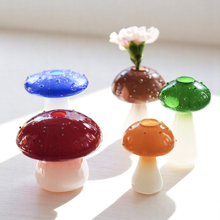Creative Mushroom Glass Hydroponic Mini Vase