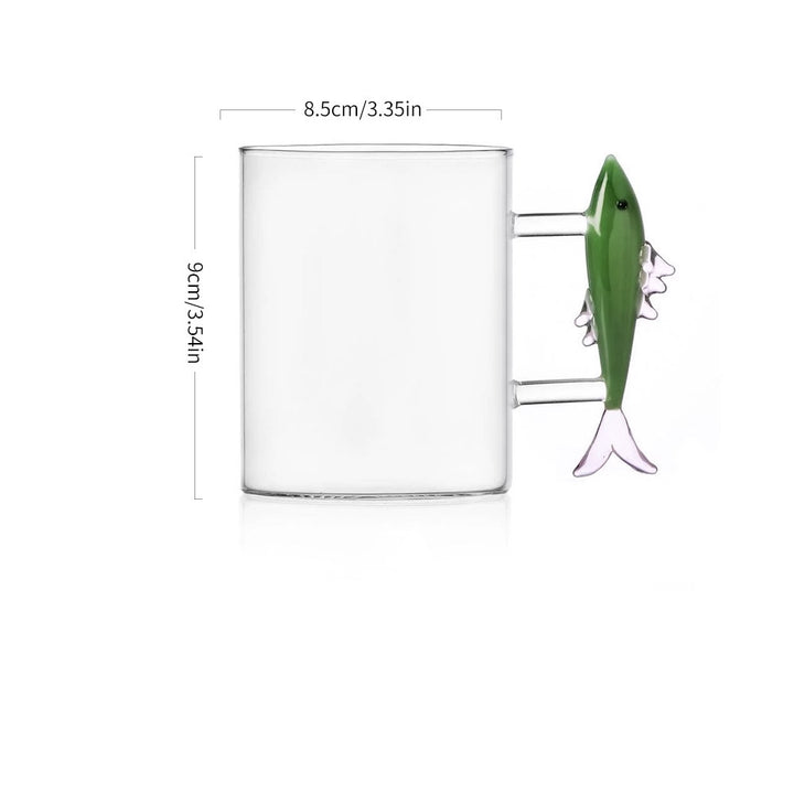 Creative Ocean Animal Glass Mug with 3D Handle Design