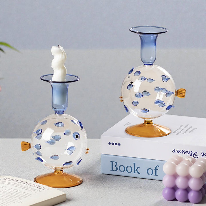 Creative Pufferfish Borosilicate Glass Candle Holder