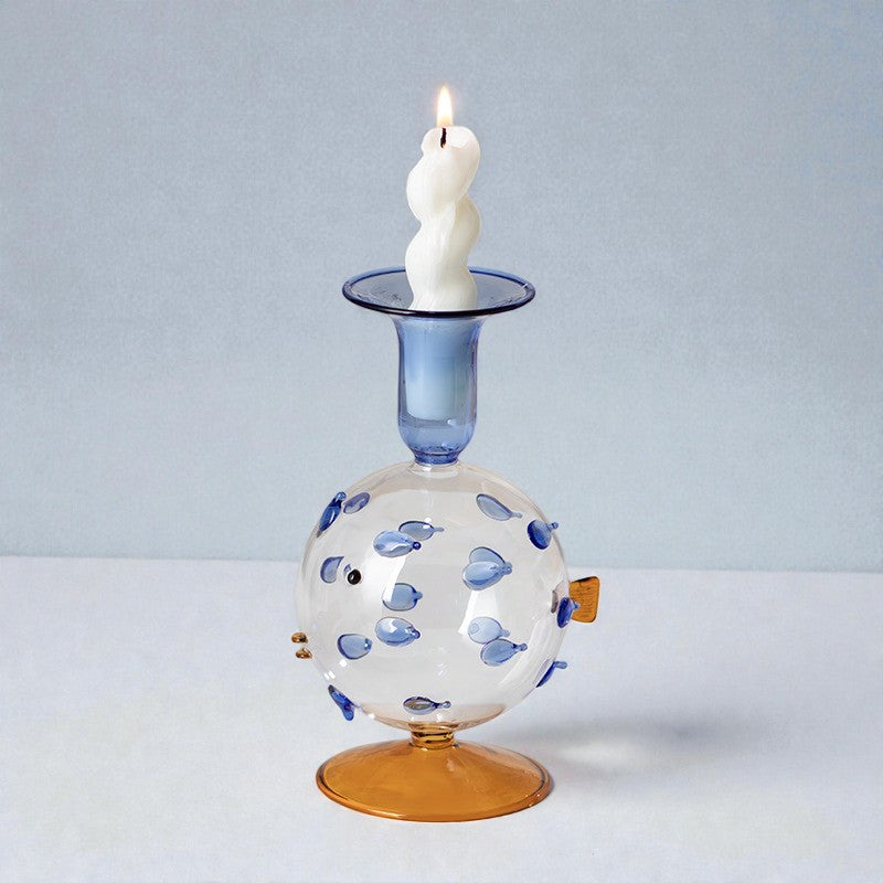 Creative Pufferfish Borosilicate Glass Candle Holder