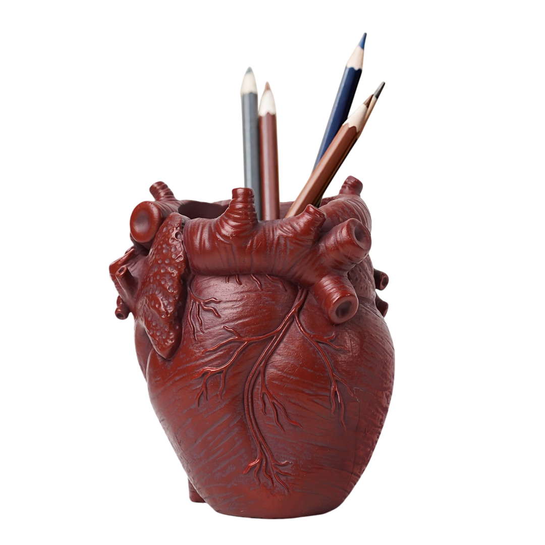 Creative Resin Heart Pen Holder Organizer