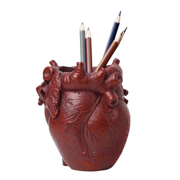 Creative Resin Heart Pen Holder Organizer