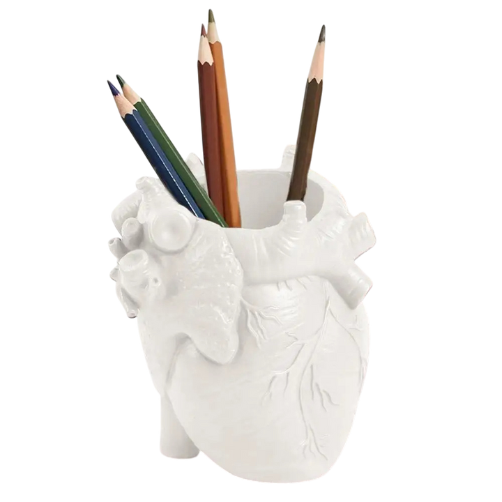 Creative Resin Heart Pen Holder Organizer