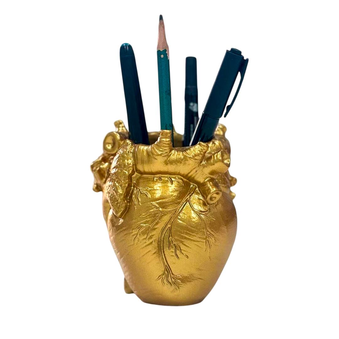 Creative Resin Heart Pen Holder Organizer