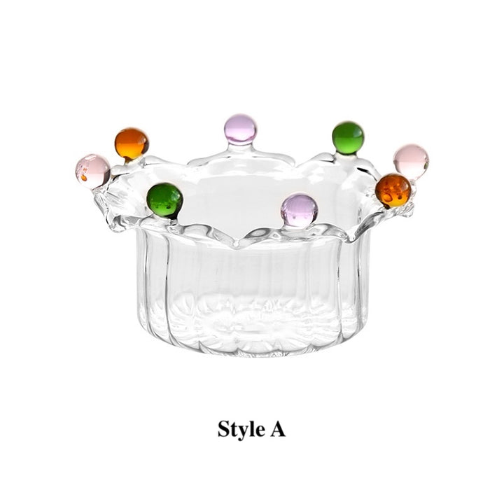 Crown-Shaped Glass Bowl – Lead-Free Yogurt Salad Bowl