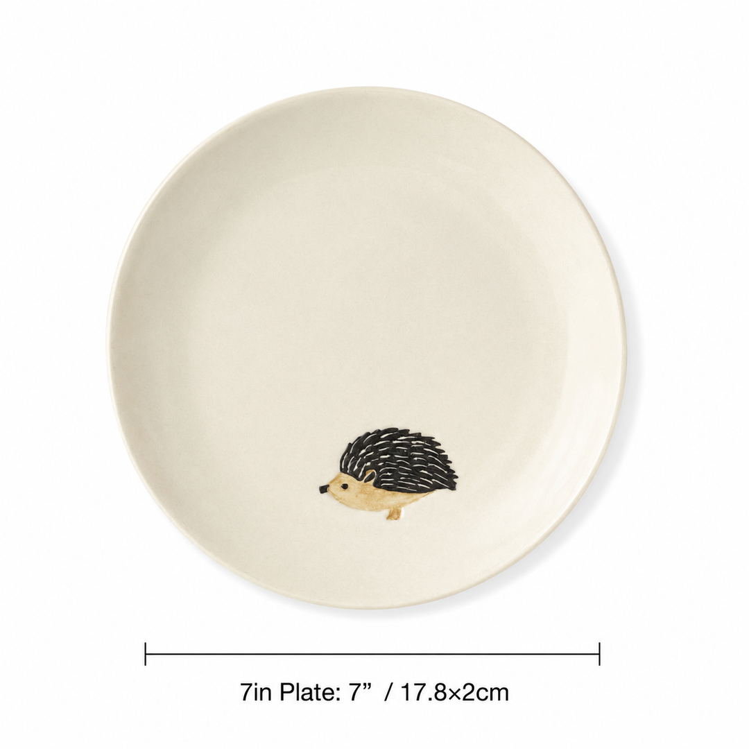 Cute Animal Ceramic Dessert Plate | 7" Embossed Snack Dish