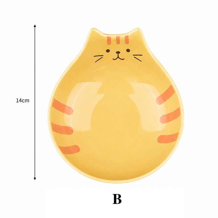Cute Cat Face Ceramic Bowl Japanese Style Snack Dish