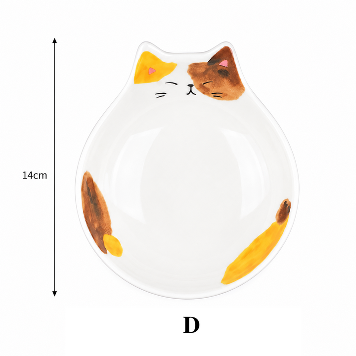 Cute Cat Face Ceramic Bowl Japanese Style Snack Dish