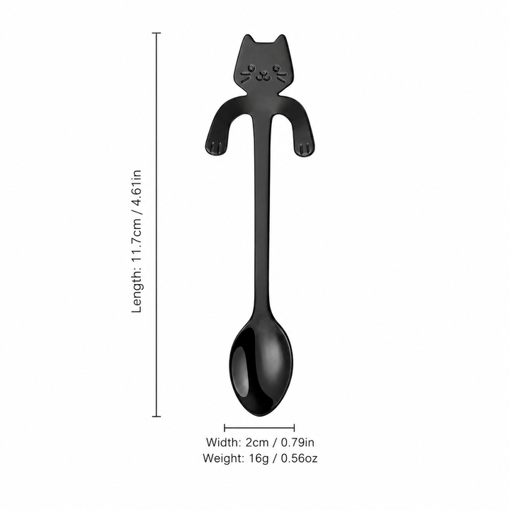 Cute Cat Hanging Spoon Stainless Steel Coffee Spoon