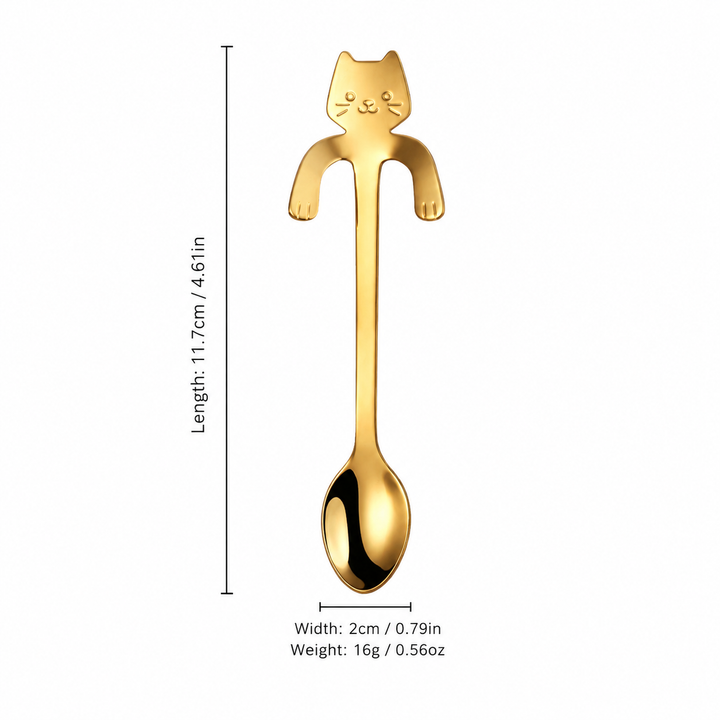 Cute Cat Hanging Spoon Stainless Steel Coffee Spoon