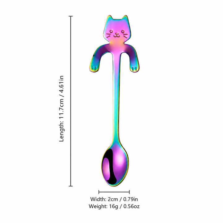 Cute Cat Hanging Spoon Stainless Steel Coffee Spoon