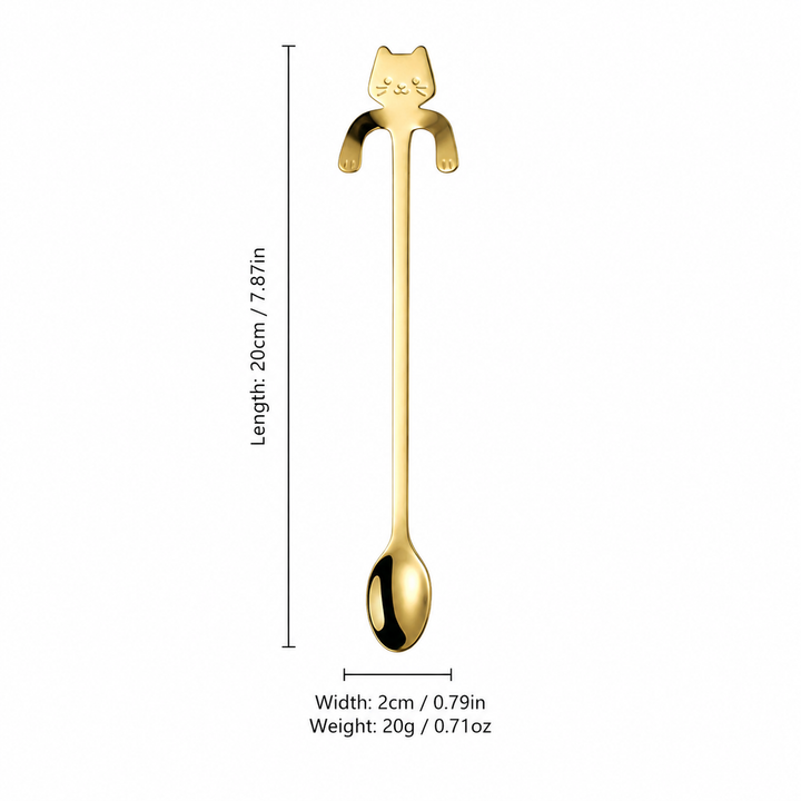Cute Cat Hanging Spoon Stainless Steel Coffee Spoon