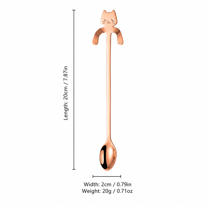 Cute Cat Hanging Spoon Stainless Steel Coffee Spoon