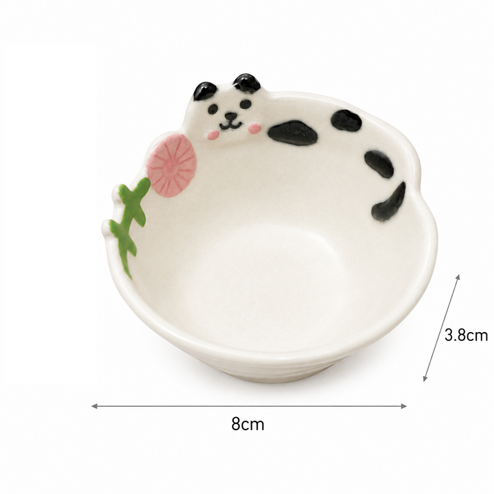 Cute Cat &amp; Dog Ceramic Dipping Bowl | Mini Sauce Dish