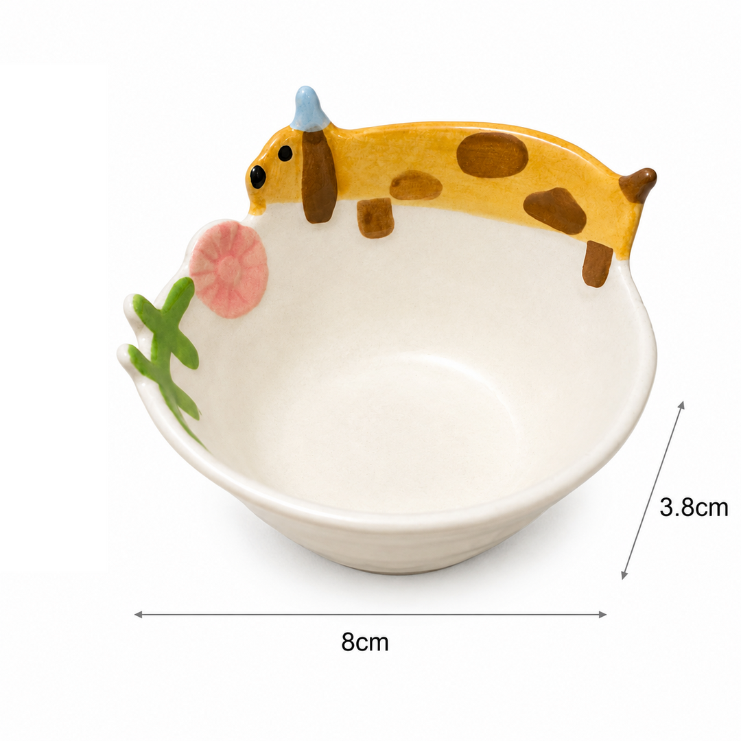 Cute Cat &amp; Dog Ceramic Dipping Bowl | Mini Sauce Dish