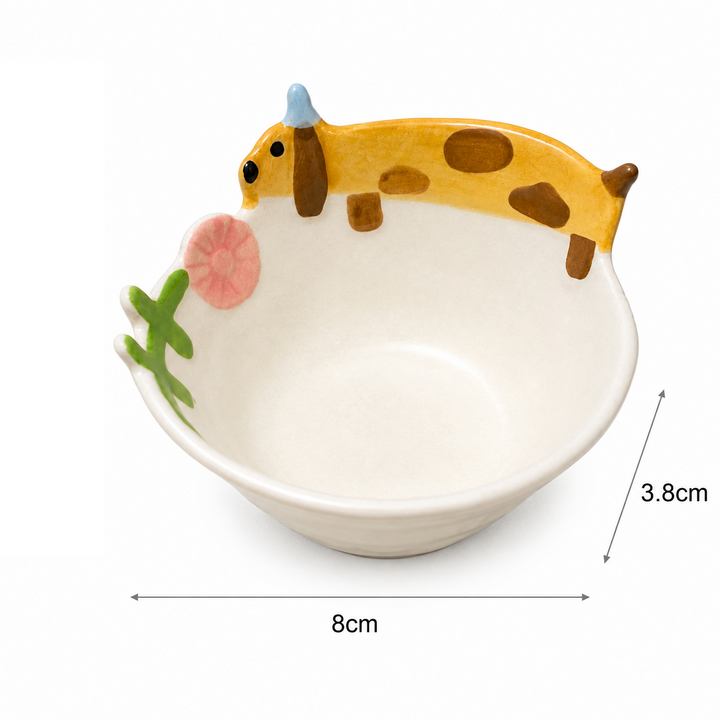 Cute Cat &amp; Dog Ceramic Dipping Bowl | Mini Sauce Dish