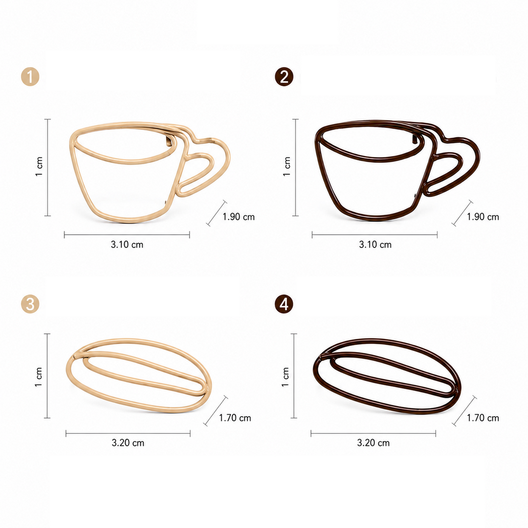 Cute Coffee Cup Paper Clips | Aesthetic Bookmark Clips