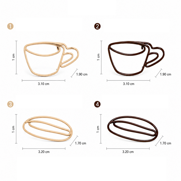 Cute Coffee Cup Paper Clips | Aesthetic Bookmark Clips