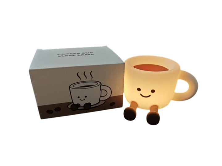 Cute Coffee Cup Silicone Night Light – Tap Control Lamp