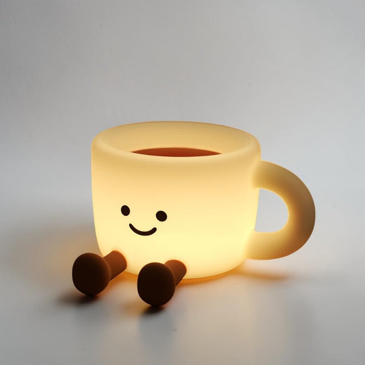 Cute Coffee Cup Silicone Night Light – Tap Control Lamp