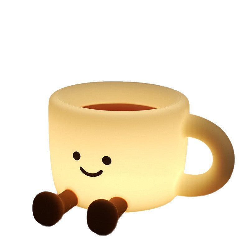 Cute Coffee Cup Silicone Night Light – Tap Control Lamp