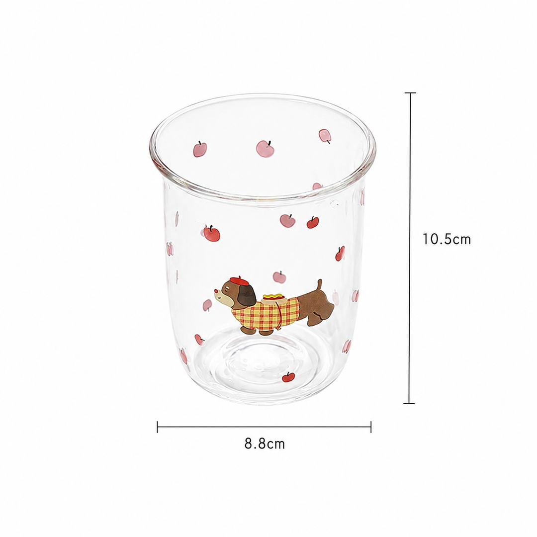 Cute Dachshund Glass Cup, Dog Coffee Mug for Milk &amp; Juice