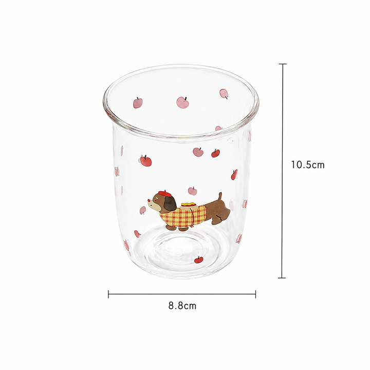 Cute Dachshund Glass Cup, Dog Coffee Mug for Milk &amp; Juice
