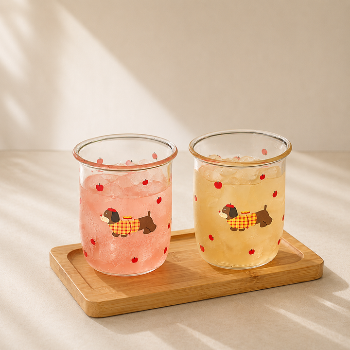 Cute Dachshund Glass Cup, Dog Coffee Mug for Milk &amp; Juice