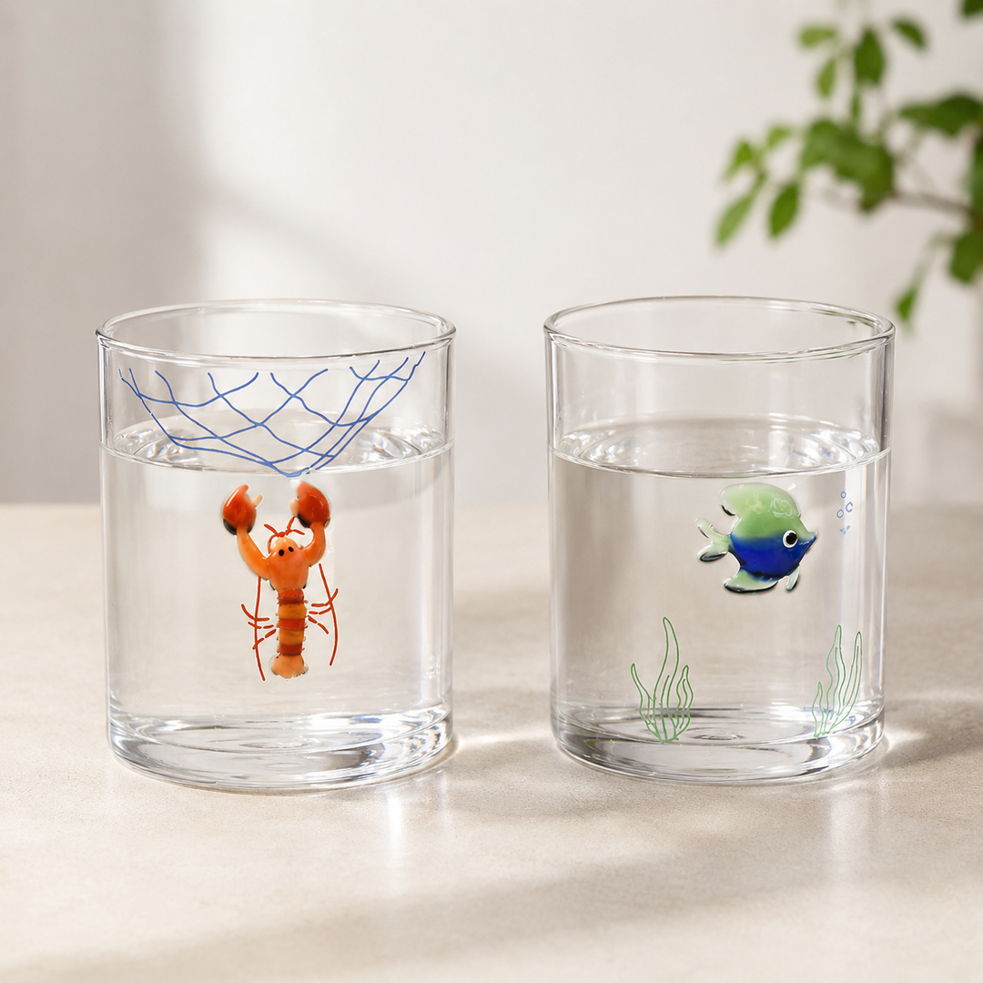 Cute Ocean Animal Glass Cup Heat Resistant Mug
