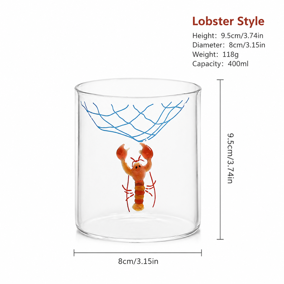 Cute Ocean Animal Glass Cup Heat Resistant Mug
