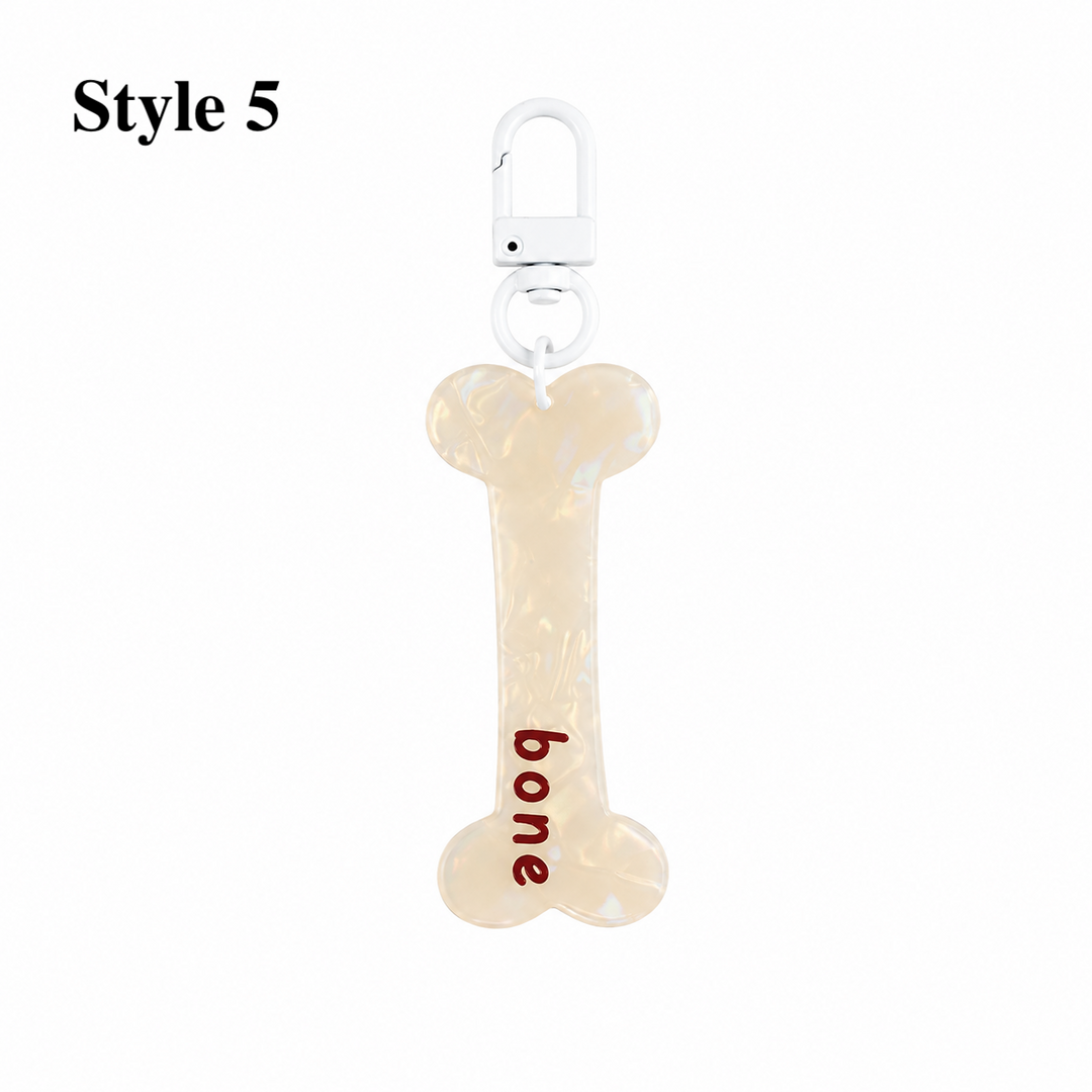 Cute Pet Acrylic Keychain | Cat Dog Fish Bone Charm