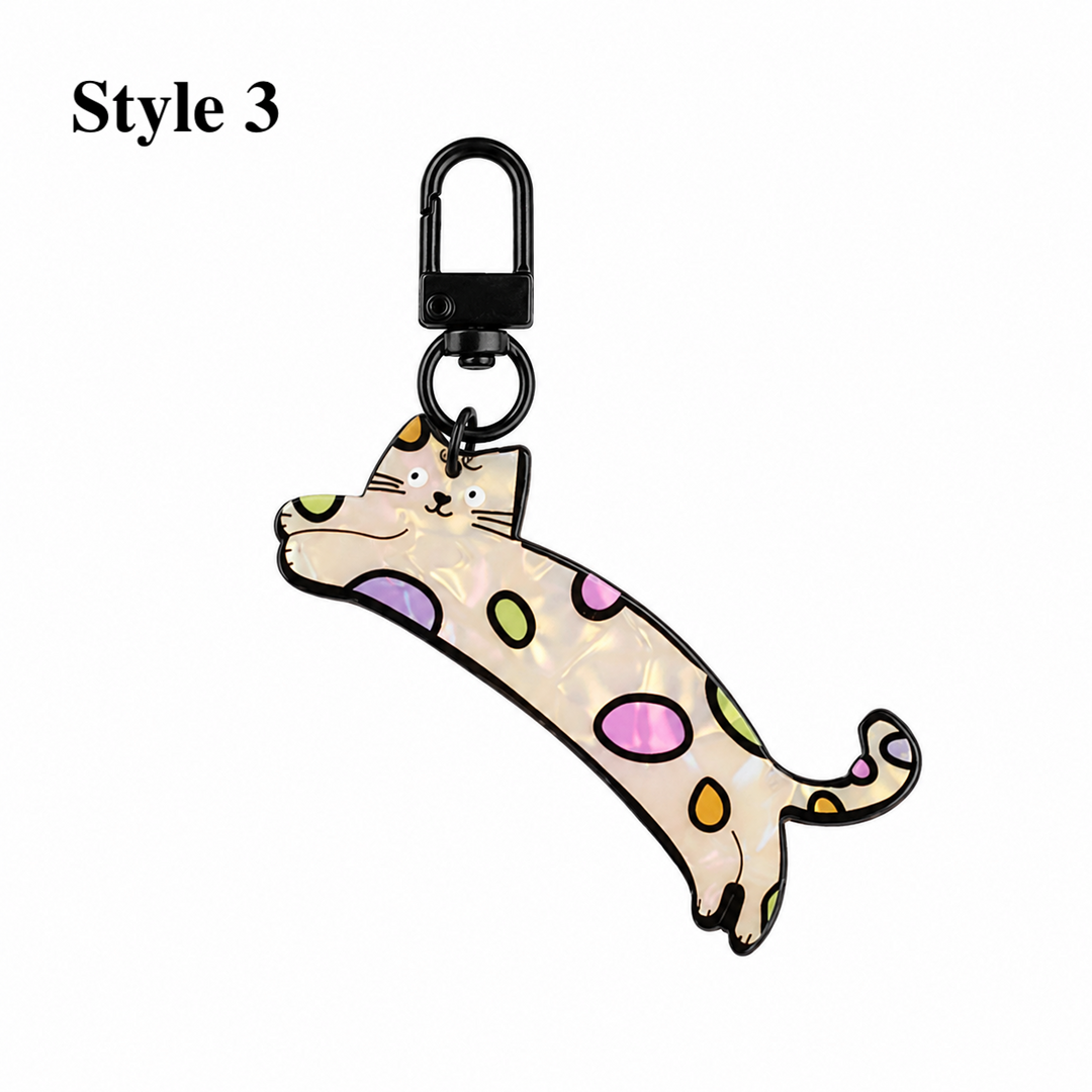 Cute Pet Acrylic Keychain | Cat Dog Fish Bone Charm