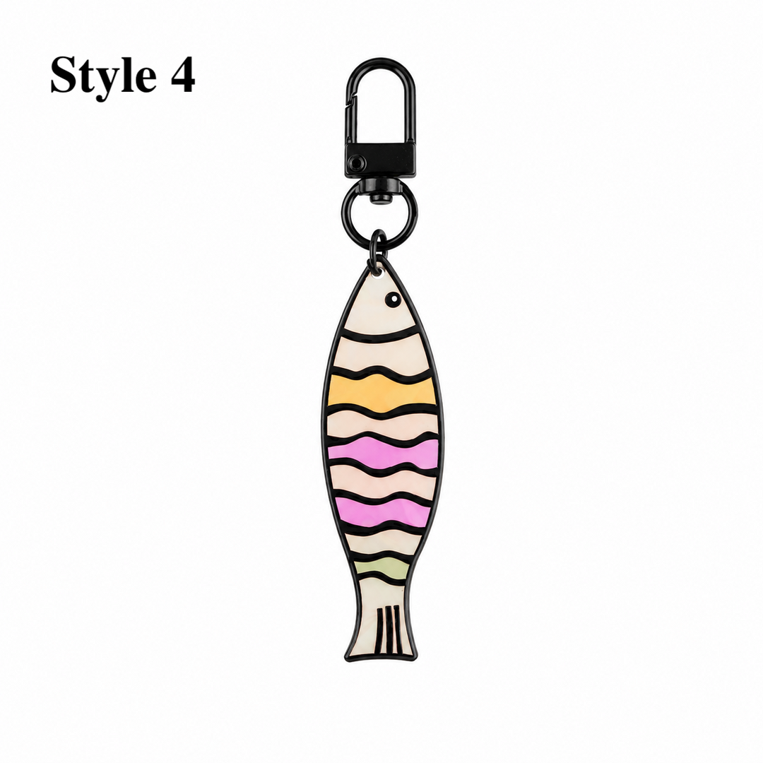 Cute Pet Acrylic Keychain | Cat Dog Fish Bone Charm