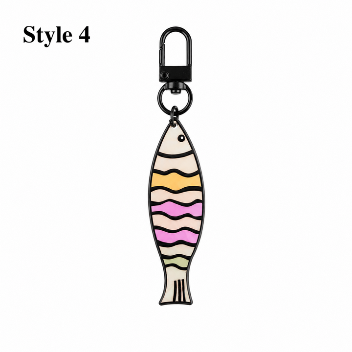 Cute Pet Acrylic Keychain | Cat Dog Fish Bone Charm