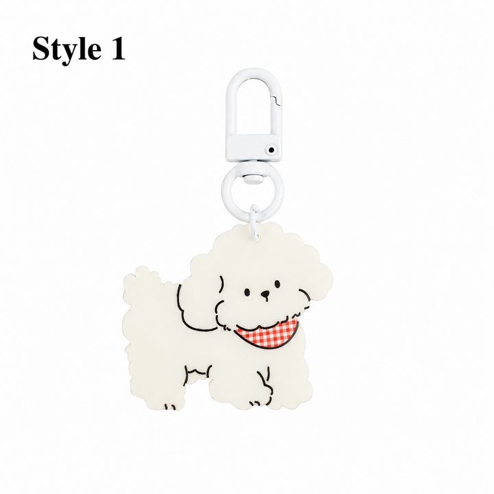 Cute Pet Acrylic Keychain | Cat Dog Fish Bone Charm