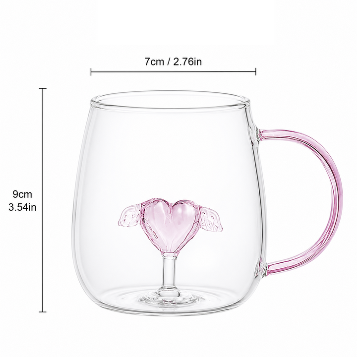 Cute Plant Glass Mug | 3D Floral Coffee Cup