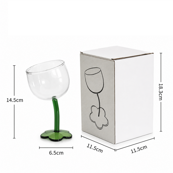 Cute Tilted Flower Wine Glass | Vintage Champagne Cup