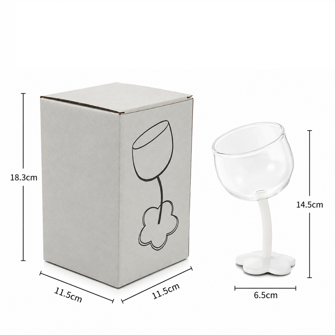 Cute Tilted Flower Wine Glass | Vintage Champagne Cup