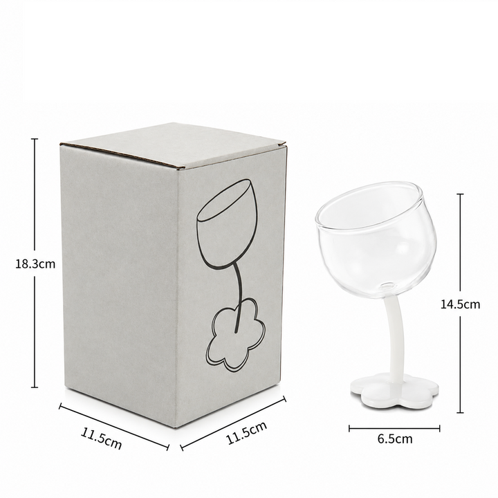Cute Tilted Flower Wine Glass | Vintage Champagne Cup