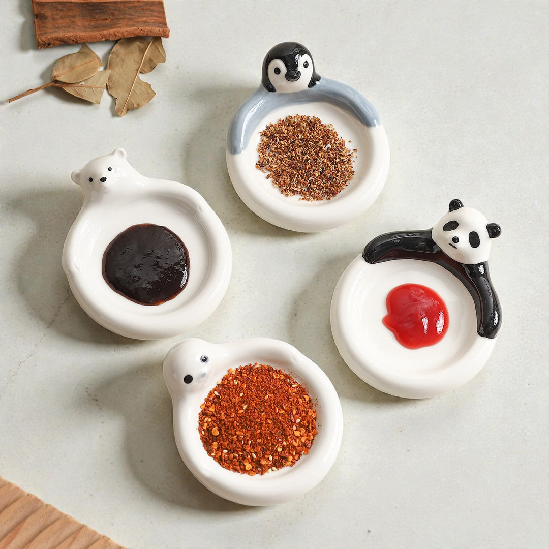 Cute Animal Ceramic Dipping Dish | Cartoon Sauce Plate