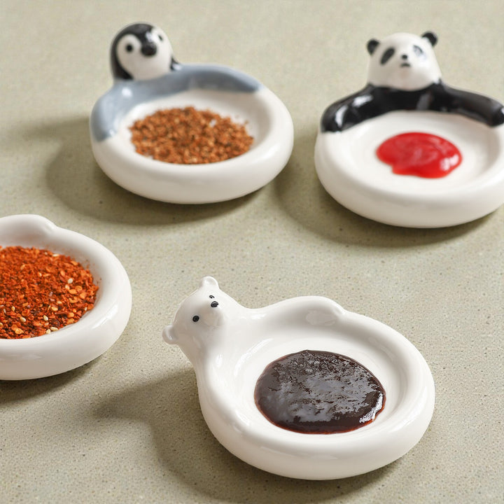Cute Animal Ceramic Dipping Dish | Cartoon Sauce Plate