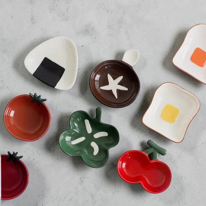 Cute Ceramic Sauce Dish – Cartoon Mini Snack Plate for Dips 