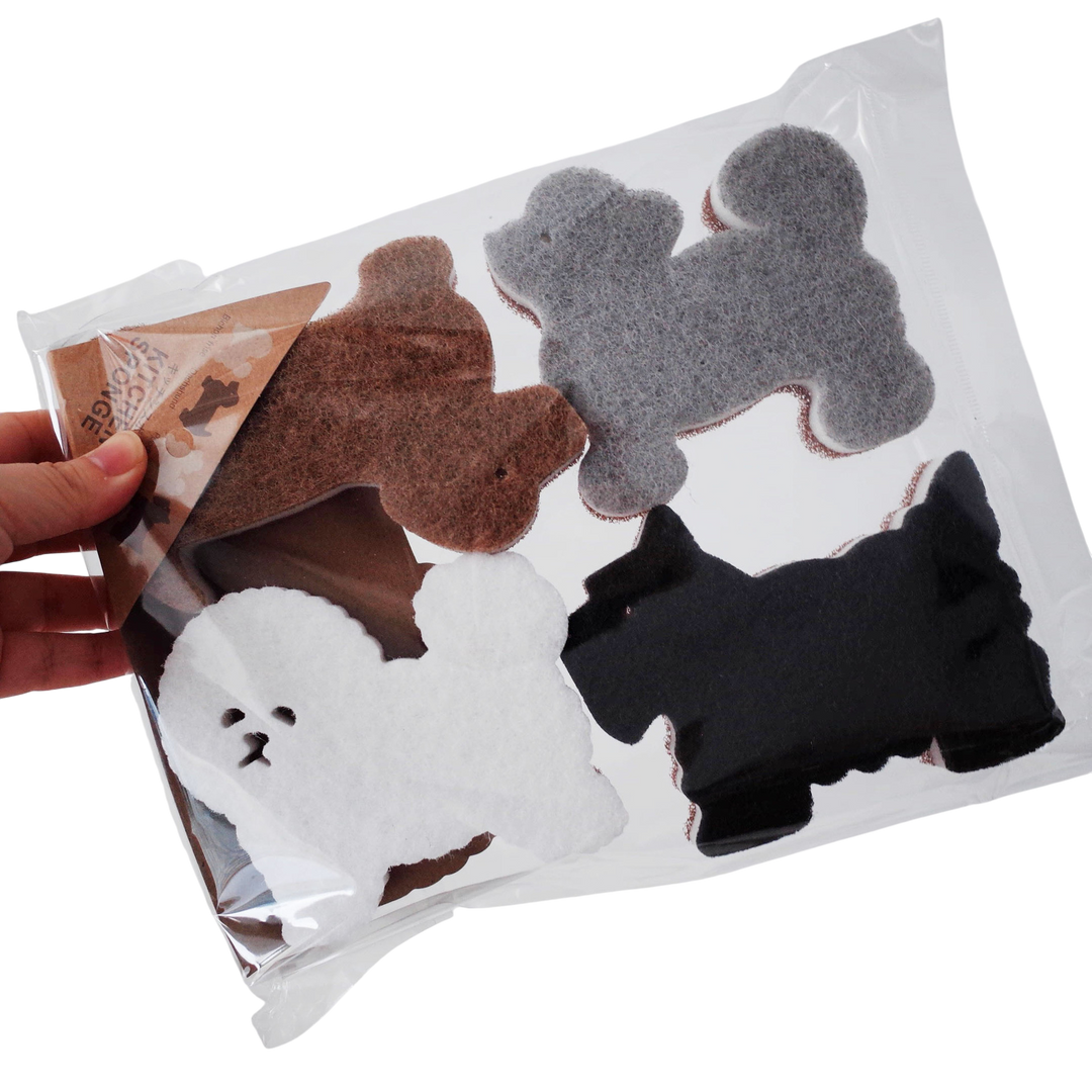 Cute Dog-Shaped Kitchen Cleaning Sponge Set (4-piece set)