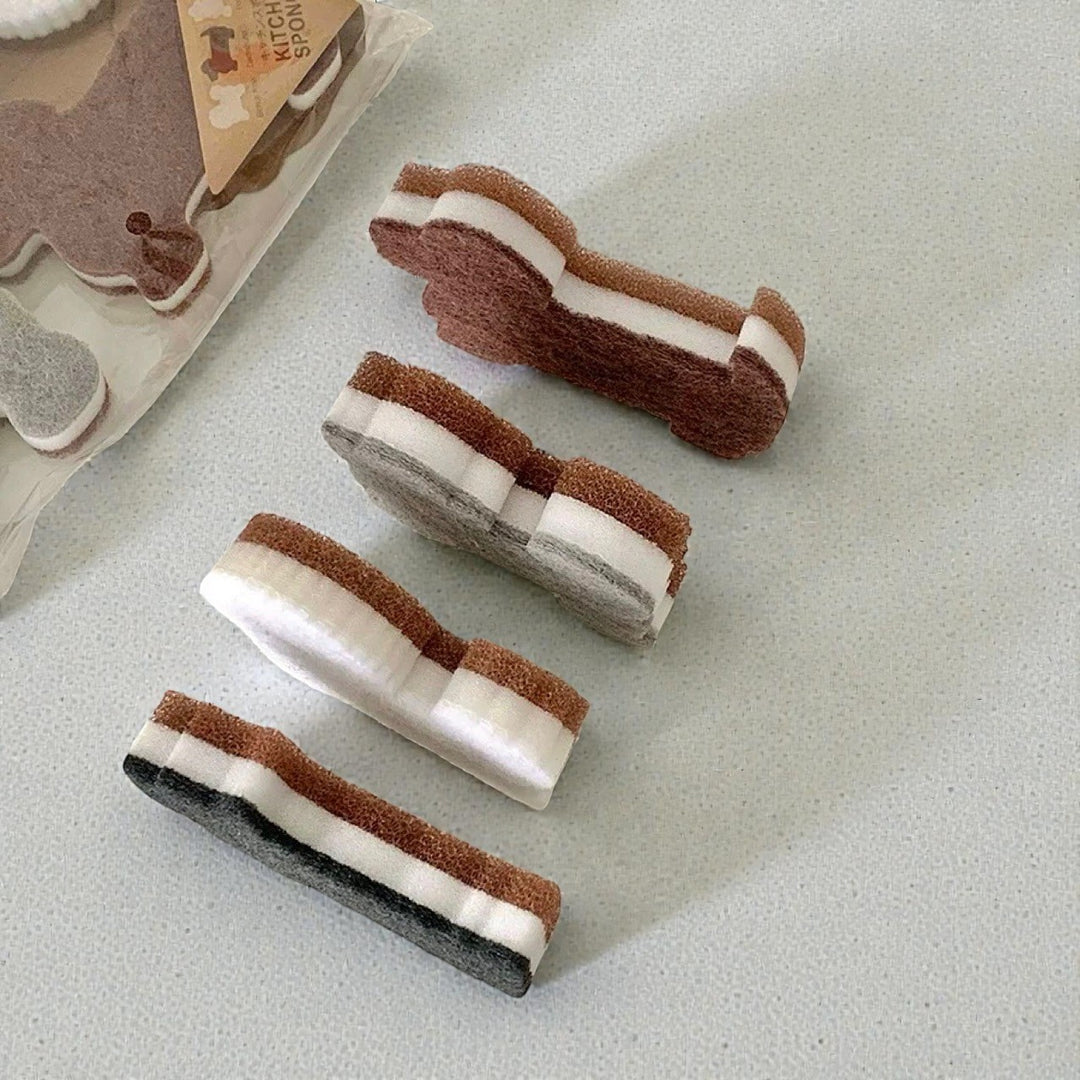 Cute Dog-Shaped Kitchen Cleaning Sponge Set (4-piece set)