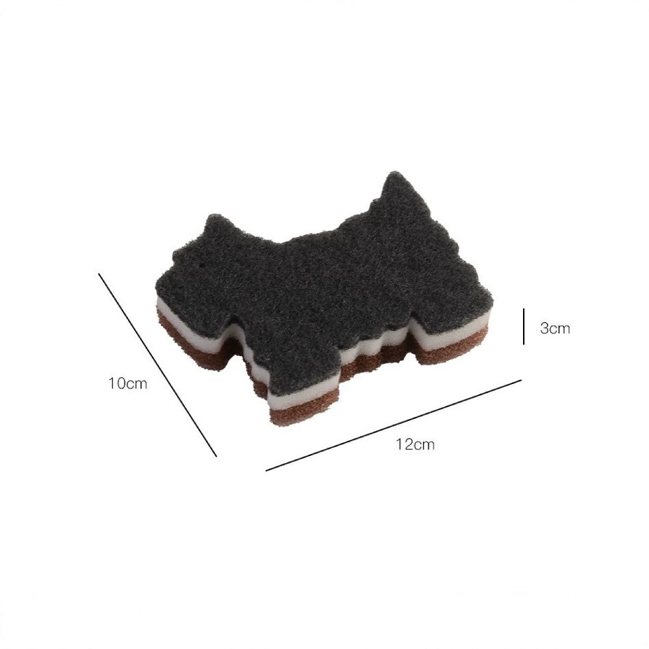 Cute Dog-Shaped Kitchen Cleaning Sponge Set (4-piece set)