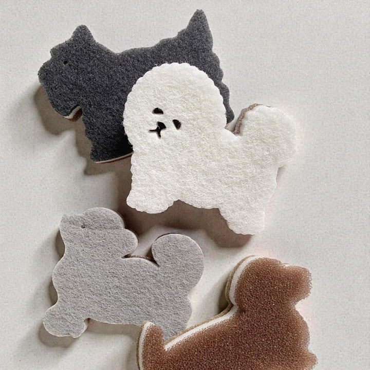 Cute Dog-Shaped Kitchen Cleaning Sponge Set (4-piece set)