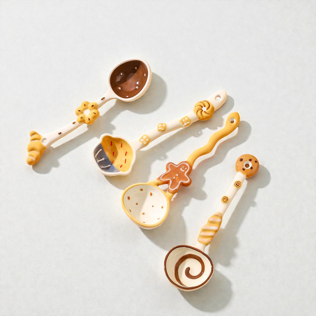 Cute Pastry-Shaped Ceramic Spoons | Underglaze Soup Spoons
