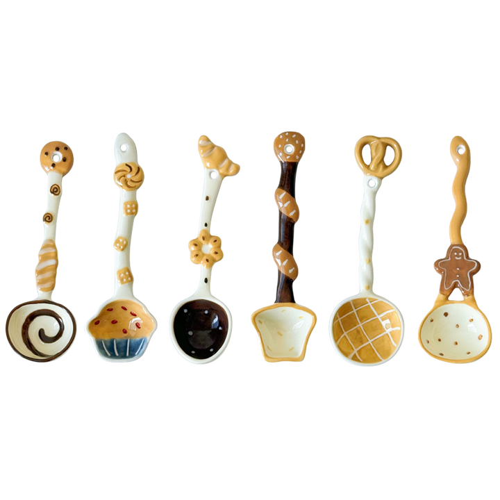 Cute Pastry-Shaped Ceramic Spoons | Underglaze Soup Spoons