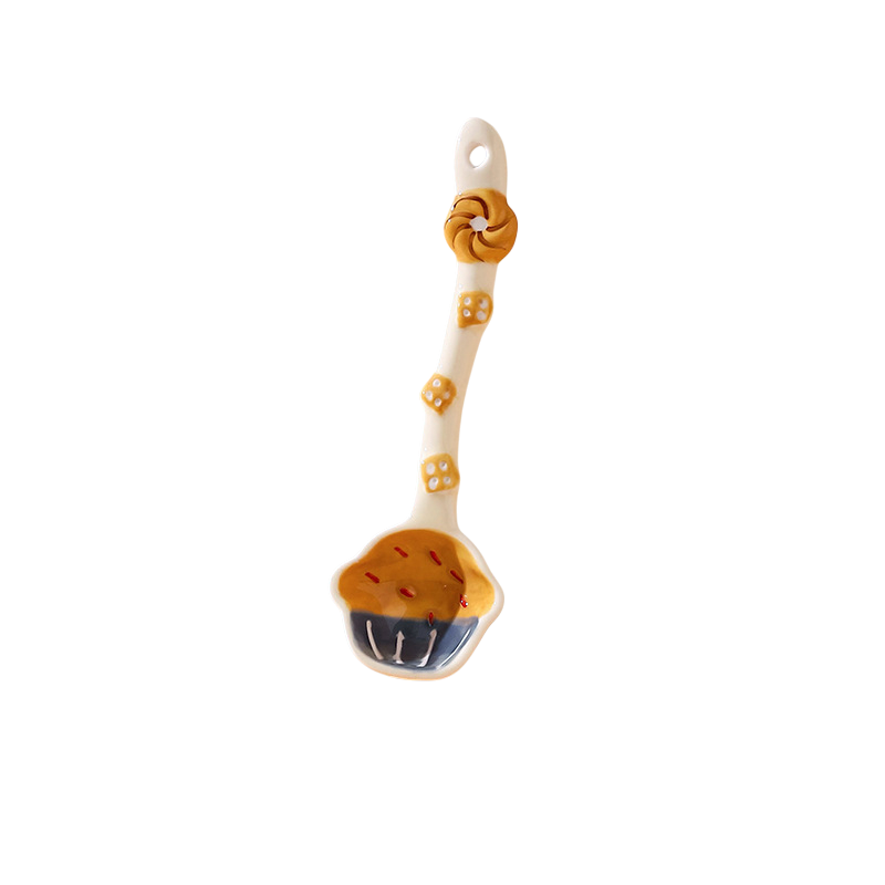 Cute Pastry-Shaped Ceramic Spoons | Underglaze Soup Spoons