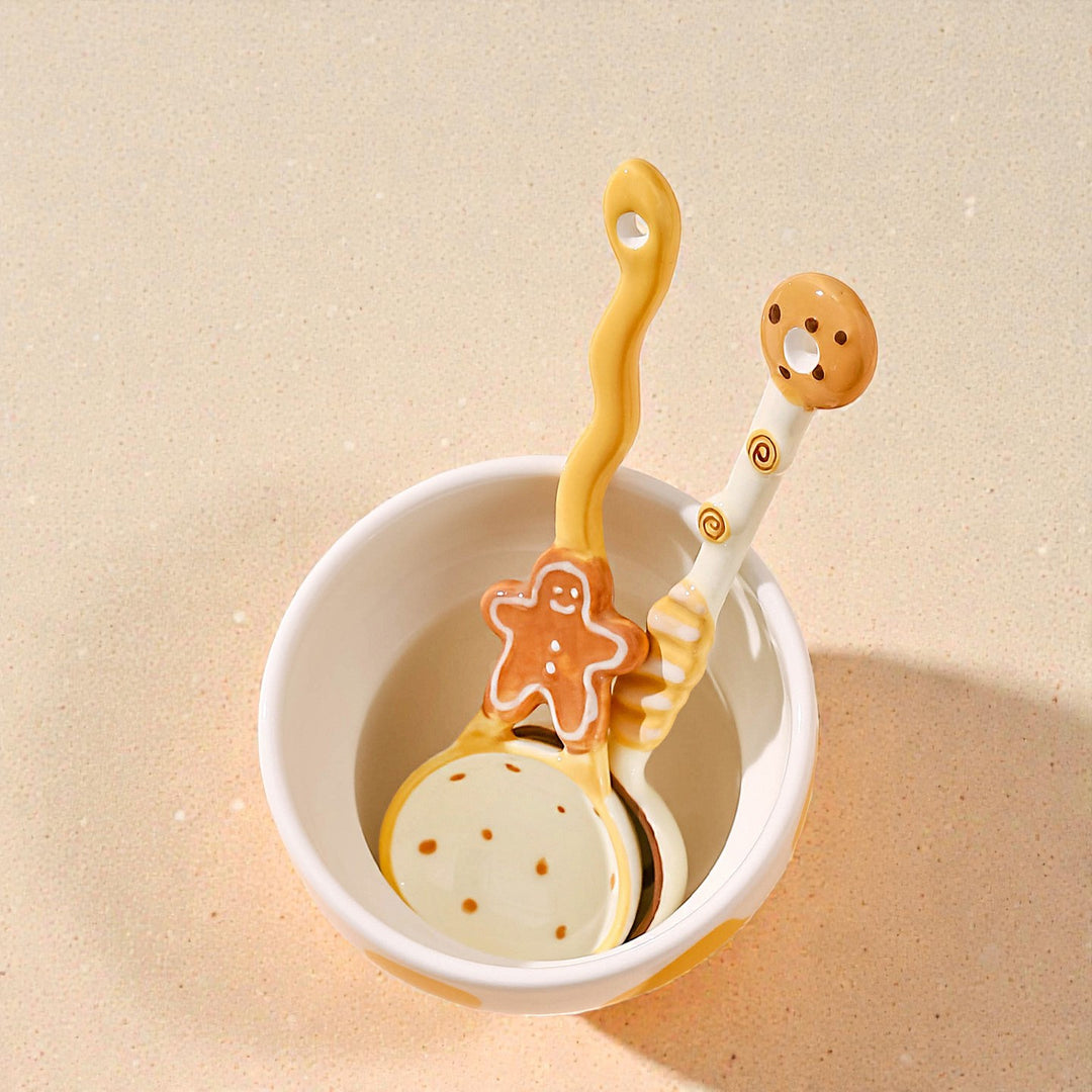 Cute Pastry-Shaped Ceramic Spoons | Underglaze Soup Spoons